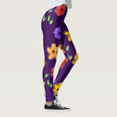 Dunkle Lila Flower Leggings (Rechts)