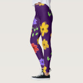 Dunkle Lila Flower Leggings (Links)