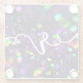 Dunkle Lila Funkeln Glasuntersetzer (Rückseite)