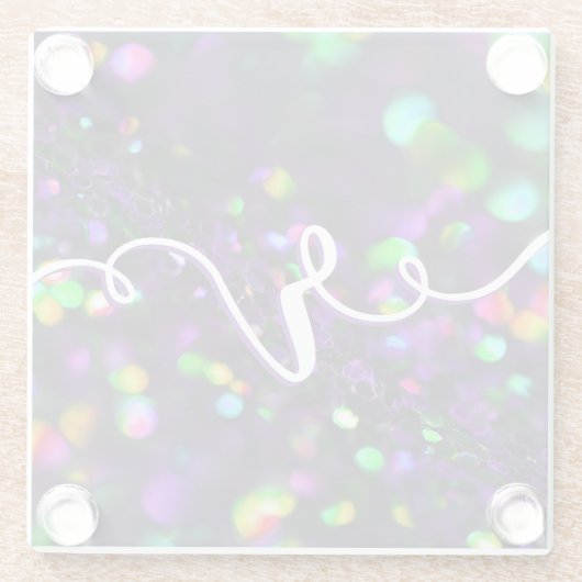 Dunkle Lila Funkeln Glasuntersetzer (Rückseite)