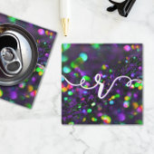 Dunkle Lila Funkeln Glasuntersetzer