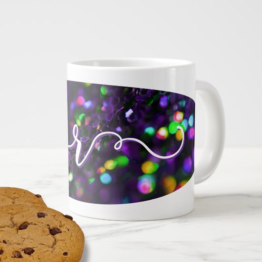 Dunkle Lila Funkeln Jumbo-Tasse