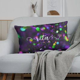 Dunkle Lila Funkeln Lendenkissen