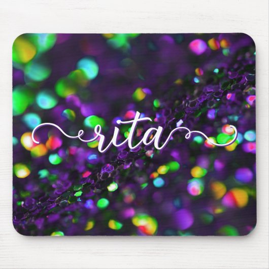 Dunkle Lila Funkeln Mousepad (Vorne)