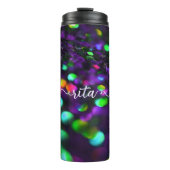 Dunkle Lila Funkeln Thermosbecher (Vorderseite)