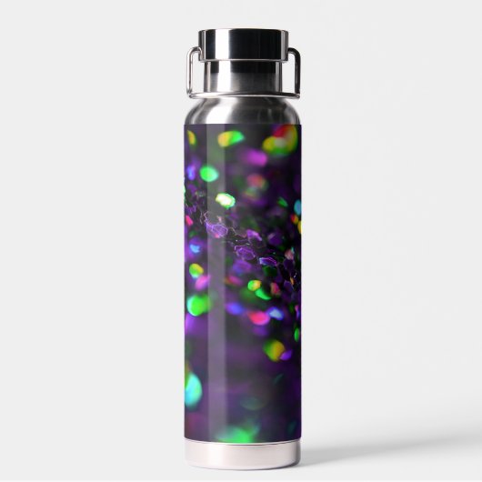 Dunkle Lila Funkeln Trinkflasche (Rückseite)
