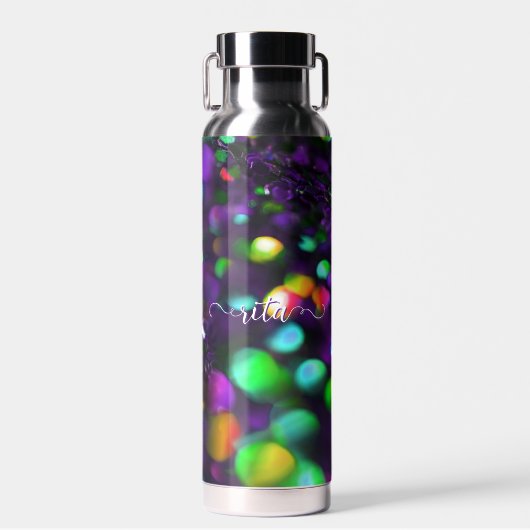 Dunkle Lila Funkeln Trinkflasche (Vorne)