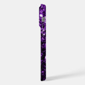 Dunkle Lila Glitzer Glitzern iPhone Hülle (Linke Seite)