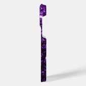 Dunkle Lila Glitzer Glitzern iPhone Hülle (Linke Seite)