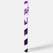 Dunkle Lila Glitzer Glitzern und Weiß Zickzack Case-Mate iPhone Hülle (Rückseite / Rechts)