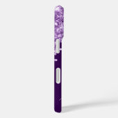 Dunkle Lila Glitzer Tropfen Glam Signatur Case-Mate iPhone Hülle (Rückseite / Rechts)