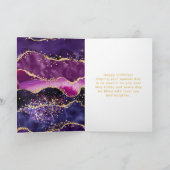 Dunkle Lila Gold Agate Sweet 16 Happy Birthday Karte (Innenseite)