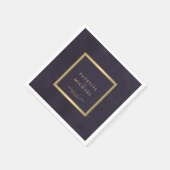 Dunkle lila Goldhochzeit Serviette (Ecke)