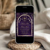 Dunkle Lila Goldschmetterlingsarche Einladung