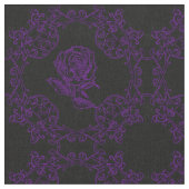 Dunkle Lila Goth-Rose Damask Quilt Blockgewebe Stoff (Nahaufnahme)