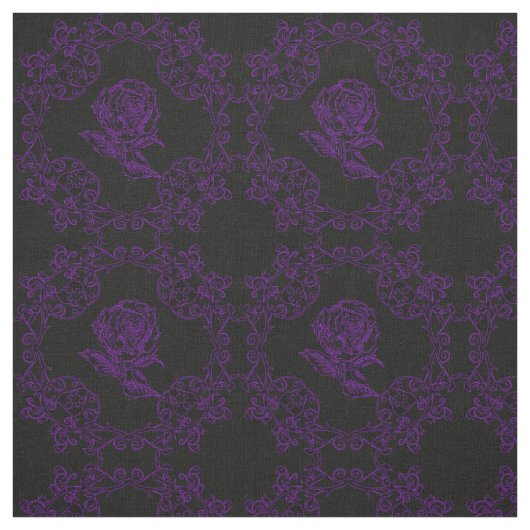 Dunkle Lila Goth-Rose Damask Quilt Blockgewebe Stoff (Muster)