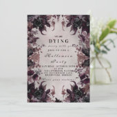 Dunkle Lila gotische Halloween-Feier Einladung (Stehend Vorderseite)