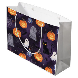 Dunkle lila gruselige Halloween-Ölgemälde Große Geschenktüte