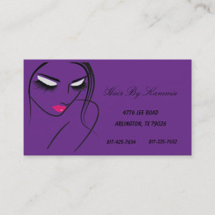 Dunkle Lila Haare, Nagel, Make-up-Visitenkarte Visitenkarte