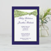 Dunkle Lila hellgrüne Polka Dots Post Wedding Ce Einladung (Stehend Vorderseite)