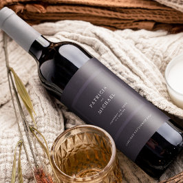 Dunkle lila Hochzeit einfach elegant personalisier Weinetikett