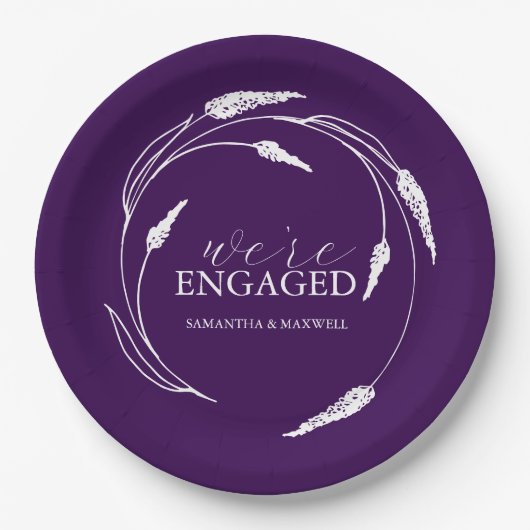 Dunkle Lila Hochzeitspapier-Teller Blumengestelle Pappteller (Vorderseite)