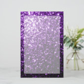 Dunkle Lila Imitate glänzen Glitzer Glitzern Briefpapier (Stehend Vorderseite)