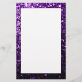 Dunkle Lila Imitate glänzen Glitzer Glitzern Briefpapier (Vorderseite)