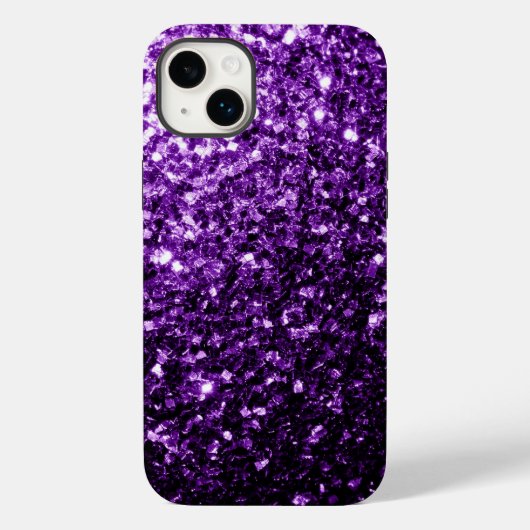 Dunkle Lila Imitate glänzen Glitzer Glitzern Case-Mate iPhone Hülle (Rückseite)