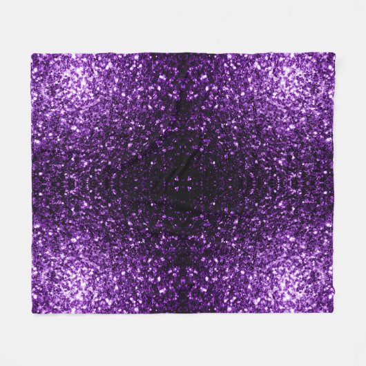 Dunkle Lila Imitate glänzen Glitzer Glitzern Fleecedecke (Vorderseite (Horizontal))