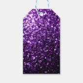 Dunkle Lila Imitate glänzen Glitzer Glitzern Geschenkanhänger (Vorderseite)