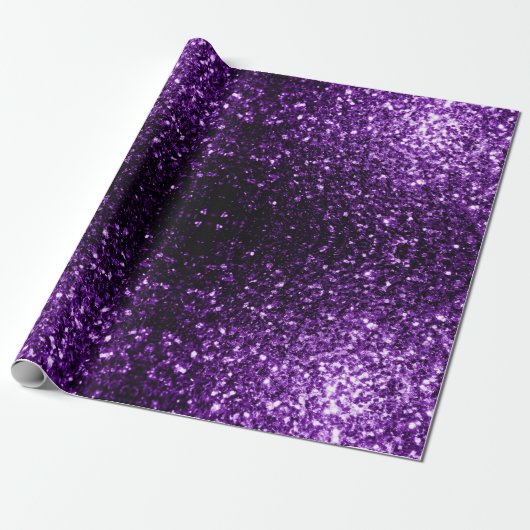 Dunkle Lila Imitate glänzen Glitzer Glitzern Geschenkpapier (Ungerollt)