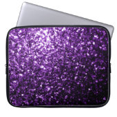 Dunkle Lila Imitate glänzen Glitzer Glitzern Laptopschutzhülle (Vorderseite)
