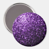 Dunkle Lila Imitate glänzen Glitzer Glitzern Magnet (Vorderseite/Rückseite)