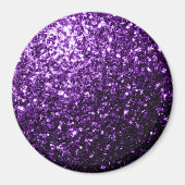 Dunkle Lila Imitate glänzen Glitzer Glitzern Magnet (Vorne)