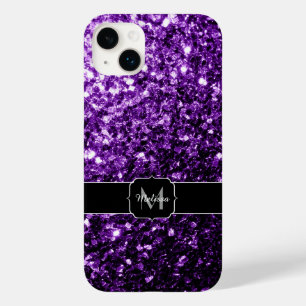 Dunkle Lila Imitate glänzen Glitzer Glitzern Monog Case-Mate iPhone 14 Plus Hülle