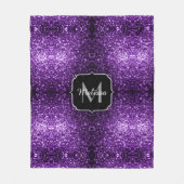 Dunkle Lila Imitate glänzen Glitzer Glitzern Monog Fleecedecke (Vorderseite)
