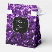 Dunkle Lila Imitate glänzen Glitzer Glitzern Monog Geschenkschachtel (Rückseite)