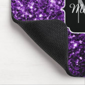 Dunkle Lila Imitate glänzen Glitzer Glitzern Monog Mousepad (Ecke)