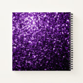 Dunkle Lila Imitate glänzen Glitzer Glitzern Monog Notizblock (Rückseite)