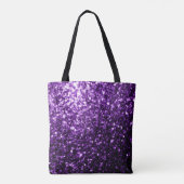 Dunkle Lila Imitate glänzen Glitzer Glitzern Monog Tasche (Rückseite)