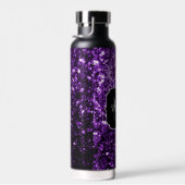 Dunkle lila Imitate glänzen Glitzer Glitzern Monog Trinkflasche (Rechts)