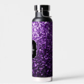 Dunkle lila Imitate glänzen Glitzer Glitzern Monog Trinkflasche (Links)