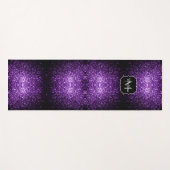 Dunkle Lila Imitate glänzen Glitzer Glitzern Monog Yogamatte (Vorderseite (Horizontal))