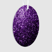 Dunkle Lila Imitate glänzen Glitzer Glitzern Ornament (Vorderseite)