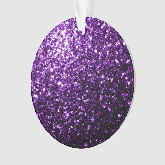 Dunkle Lila Imitate glänzen Glitzer Glitzern Ornament (Vorderseite)