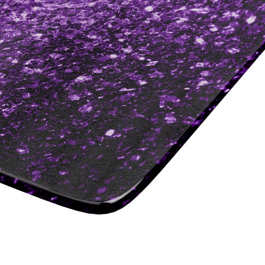 Dunkle Lila Imitate glänzen Glitzer Glitzern Schneidebrett (Ecke)