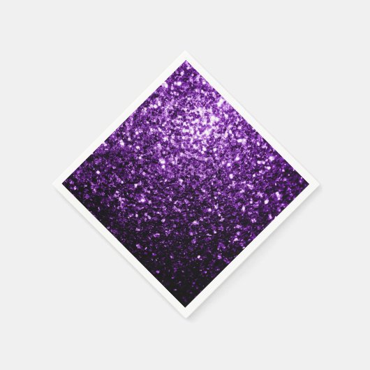 Dunkle Lila Imitate glänzen Glitzer Glitzern Serviette (Ecke)