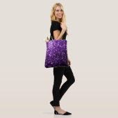 Dunkle Lila Imitate glänzen Glitzer Glitzern Tasche (Am Model)