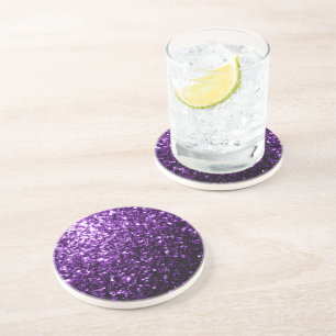 Dunkle Lila Imitate glänzen Glitzer Glitzern Untersetzer